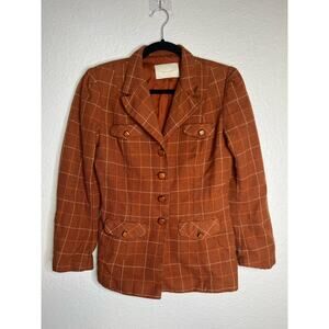 Jason Wu Wool Blend Plaid Pattern Blazer 6